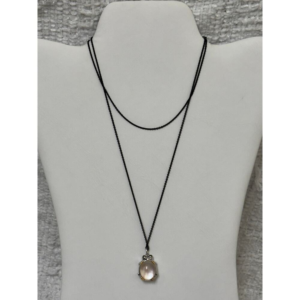 Monica Rich Kosann Sterling Silver 18K Gold Frog Statement Necklace #62559